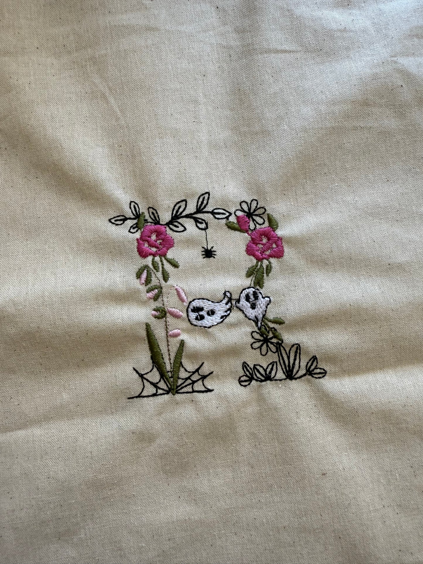 Spooky Initial Canvas Bag
