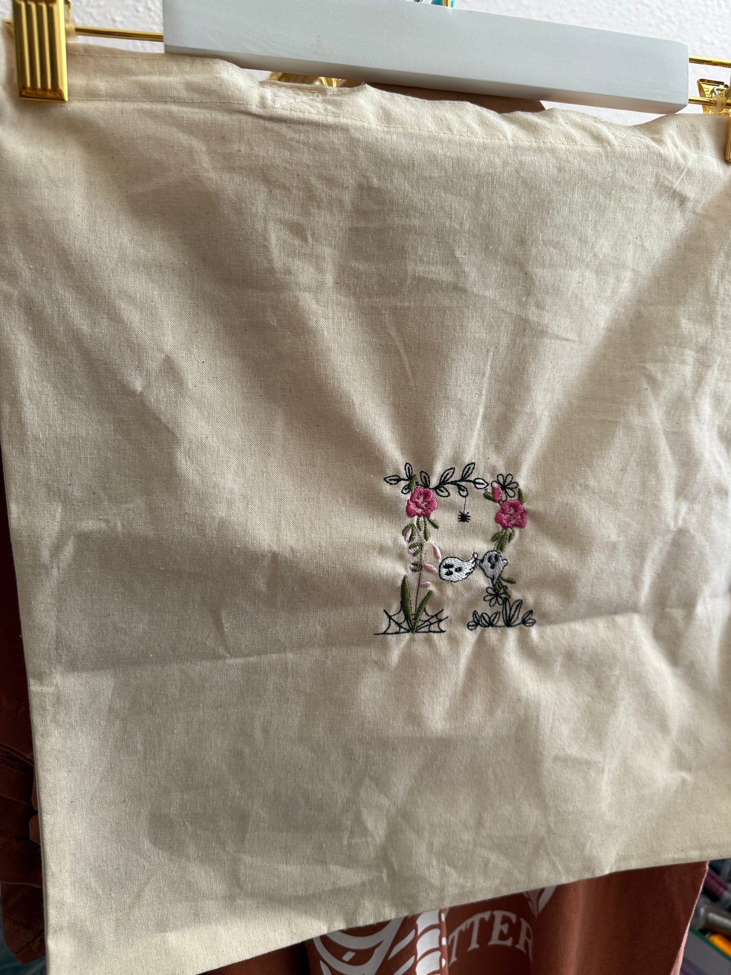 Spooky Initial Canvas Bag