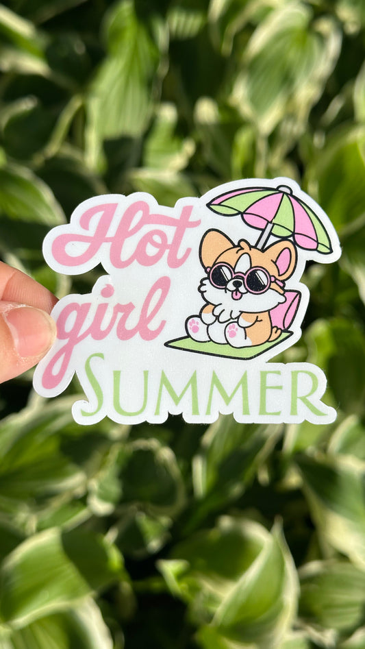 Hot Girl Summer Corgi Sticker