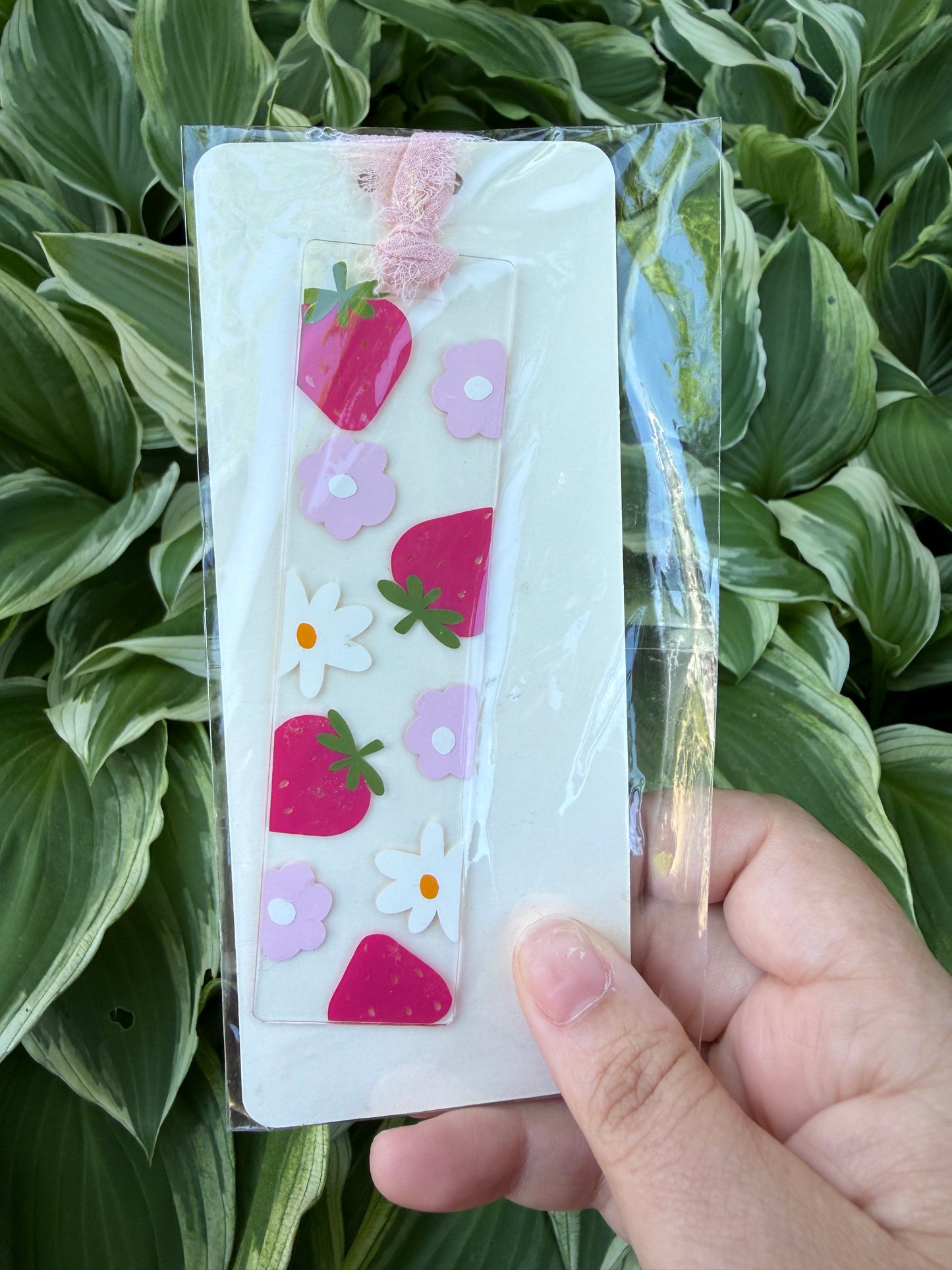 Floral Strawberry Bookmark
